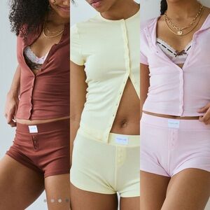 Urban Outfitters Pajama Set - Burnt Orange, Yellow, Pink